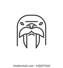 Walrus head line icon. linear style sign for mobile concept and web design.  