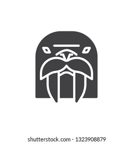 Walrus head vector icon. filled flat sign for mobile concept and web design. Sea cow animal glyph icon. Wild animals symbol, logo illustration. Pixel perfect vector graphics