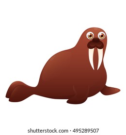 Walrus isolated on white background. Vector illustration