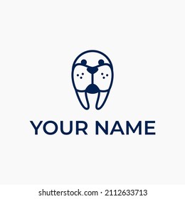 Walrus line Logo Design Vector