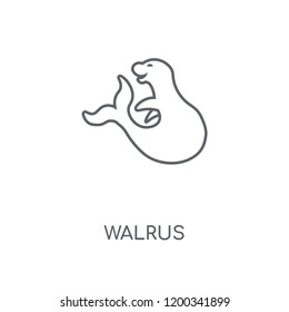 Walrus linear icon. Walrus concept stroke symbol design. Thin graphic elements vector illustration, outline pattern on a white background, eps 10.