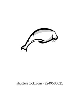 Walrus logo design icon. Walrus logo design inspiration. Artic animal logo design template. Animal symbol logotype. Walrus symbol silhouette.