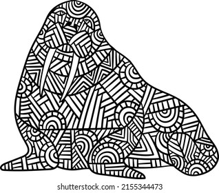 Walrus Mandala Coloring Pages for Adults