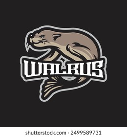 Walrus mascot logo design with modern illustration concept style for badge, emblem and t shirt printing. Walrus illustration for sport team.