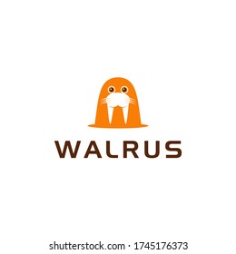 walrus mascot logo design vector