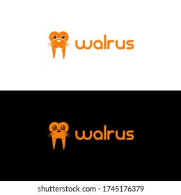 walrus mascot logo design vector