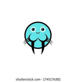 walrus mascot logo design vector