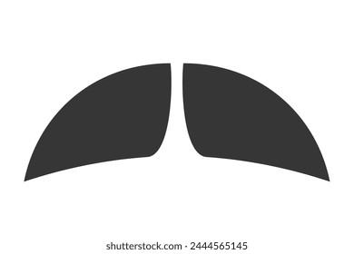 Walrus Mustache Black Vector Silhouette. Thick, Bushy Facial Hair Style That Extends Beyond The Edges Of The Mouth