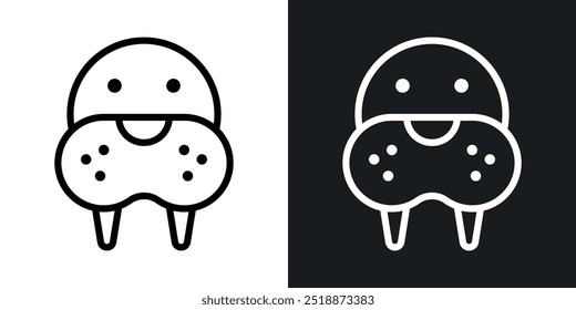 Walrus outlined icon vector collection.