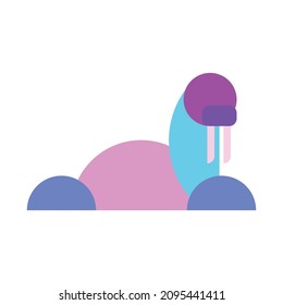 Walrus sea animal abstract vector logo or icon template, sign or symbol.