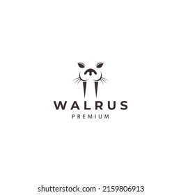 Walrus   Seal Face Logo Design Vector Icon Illustration