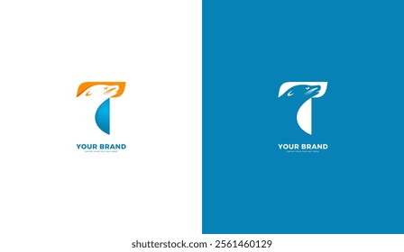walrus, seal T letter logo. Seal T icon, vector illustration design