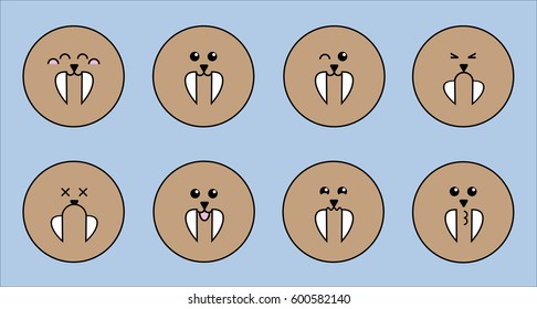 Walrus set emojis