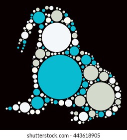 walrus shape vector design by color point