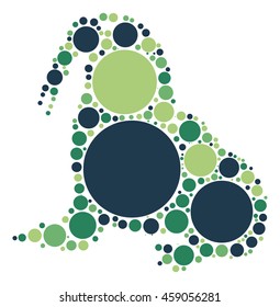 walrus shape vector design by color point