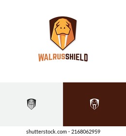 Walrus Shield Guard Strong Protection Game Esport Logo