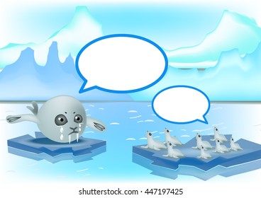 Walrus Take global warming and speech bubbles.