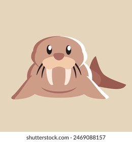 Walrus vector with detailed illustration of light and shadow