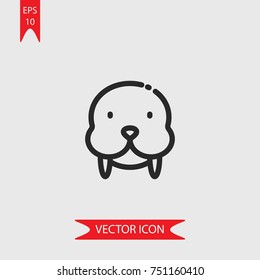 Walrus vector icon, illustration symbol