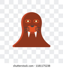 Walrus vector icon isolated on transparent background, Walrus logo concept
