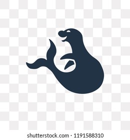 Walrus vector icon isolated on transparent background, Walrus transparency concept can be used web and mobile