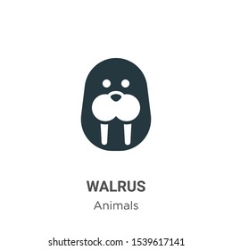 Walrus vector icon on white background. Flat vector walrus icon symbol sign from modern animals collection for mobile concept and web apps design.