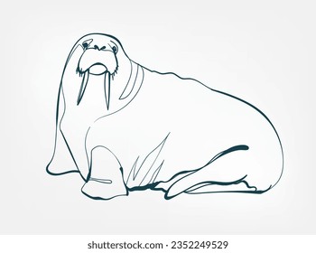 línea vectorial de la línea de arte animal vida silvestre simple ilustración de una línea dibujada a mano aislada