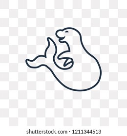 Walrus vector outline icon isolated on transparent background, high quality linear Walrus transparency concept can be used web and mobile