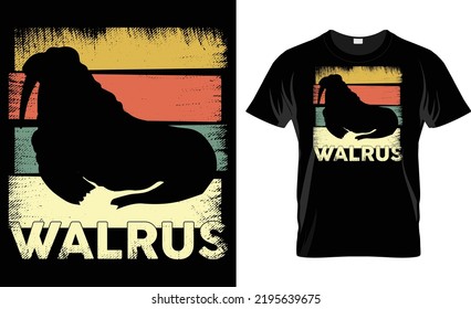 Walrus Vintage Retro - Walrus T Shirt Design