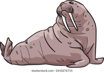 Walrus Wild Animal Vector Illustration