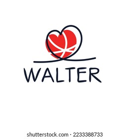 (Walter) Calligraphy name, Vector illustration.