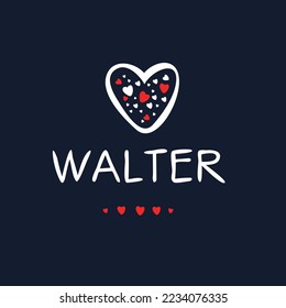 (Walter) Calligraphy name, Vector illustration.