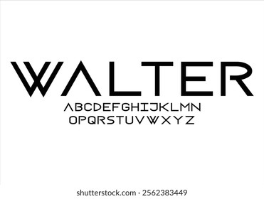 Walter font for logo and headline. Isolated vector typeset