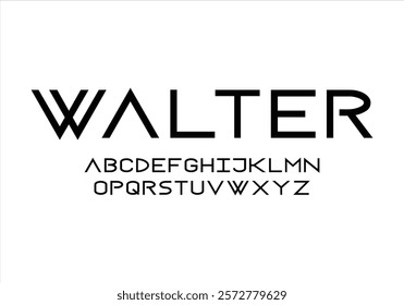 Walter font for logo and headline. Isolated vector typeset