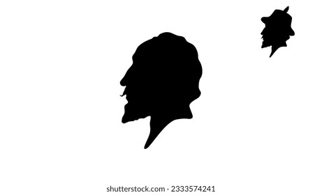 Walter Raleigh silhouette, high quality vector