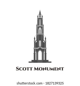 The Walter Scott Monument in Edinburgh. The best places to visit in the city. One of the most iconic Edinburgh landmarks, a must-visit for tourists and locals alike. Business travel guide concept