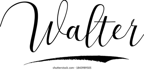 Walter-Male Name Cursive Calligraphy on White Background