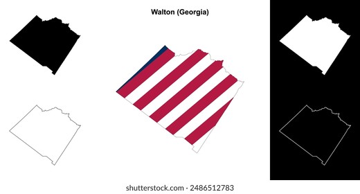 Condado de Walton (Georgia) conjunto de mapas esquemáticos