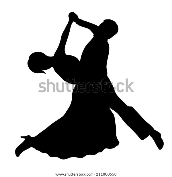 Waltz Dancing Couple Silhouette Stock Vector (Royalty Free) 211800550