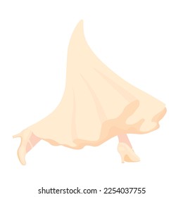 Logo de Waltz de la escuela de danza. La pelota se tambalea hasta los ritmos de la música clásica. Ilustración vectorial. Aislado sobre un fondo blanco.
