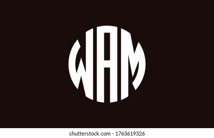 Plantilla de logotipo de marca vectorial de la letra monográfica de WAM Emblem Resumen