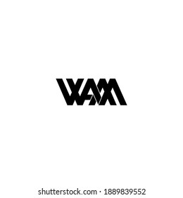 diseño original del logotipo del monograma de la letra wam