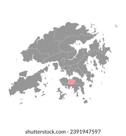 Wan Chai district map, administrative division of Hong Kong. Vector illustration.