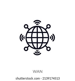 WAN icon. Outline style icon design isolated on white background