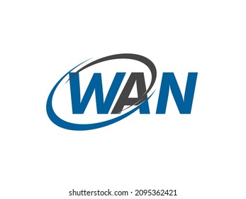 letra WAN creativo diseño elegante del logo de swoosh