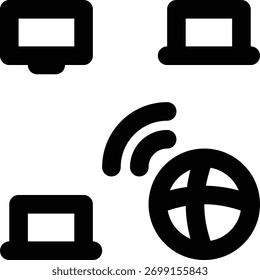 WAN, Wide Area Network, Network Outline Icon