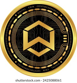 wanchain-wan coin vector illustrations. 3d illustration. vector coins.