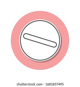wand in circle sticker icon. Simple thin line, outline vector of web icons for ui and ux, website or mobile application