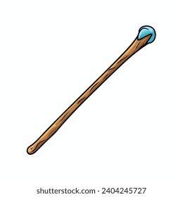 Wand flat vector illustration. Wand cartoon hand drawing isolated vector illustration.