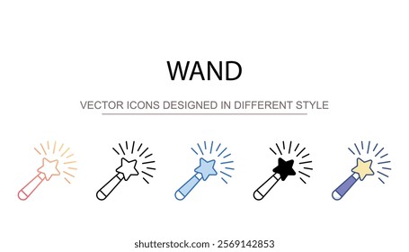 Wand icon design with white background stock illustration